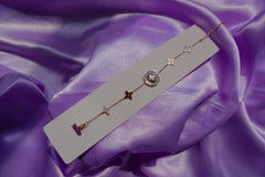 Sparkles4u Black Round Graceful Cross Charm,Rose plated bracelet for Women and Girls