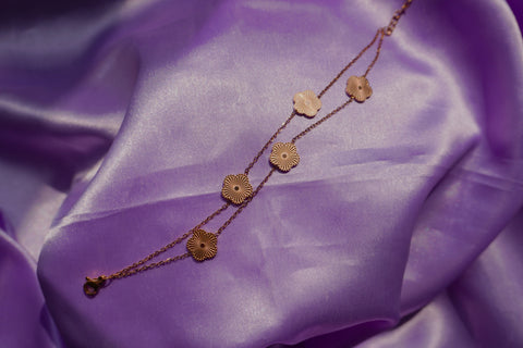 Sparkles4u Floral Charm Rose Gold plated trendy Bracelet For Women and Girls