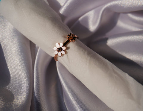 Sparkles4u Rose-Gold Plated Floral Finger Ring for Women and girls