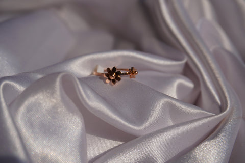 Sparkles4u Rose-Gold Plated Floral Finger Ring for Women and girls