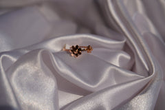 Sparkles4u Rose-Gold Plated Floral Finger Ring for Women and girls