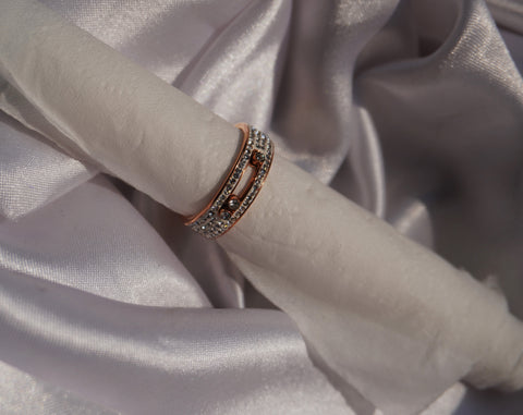Sparkles4u Elegant Diamond Stylish Studded Finger Ring with Rose-gold plated Stylish for Girls & Women