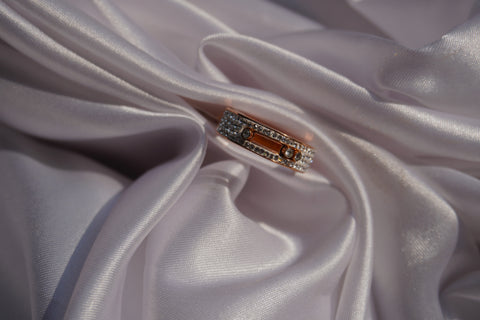 Sparkles4u Elegant Diamond Stylish Studded Finger Ring with Rose-gold plated Stylish for Girls & Women