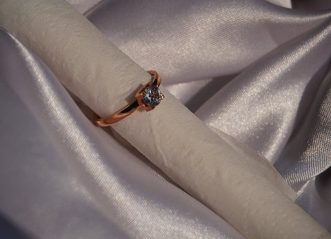 Sparkles4u Sparkling Diamond studded with Rose gold plated finger Ring for Women and girls