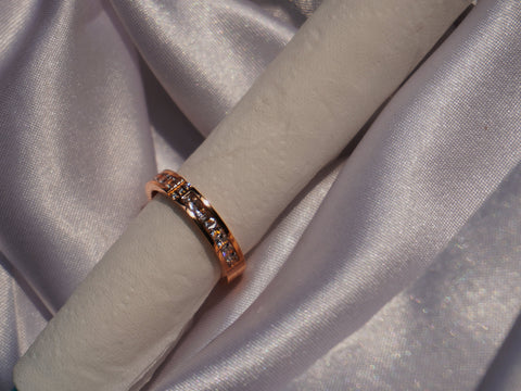 Sparkles4u Classic Diamond Brass Sleek Ring with Rose Gold plated finger Ring for Women& Girls